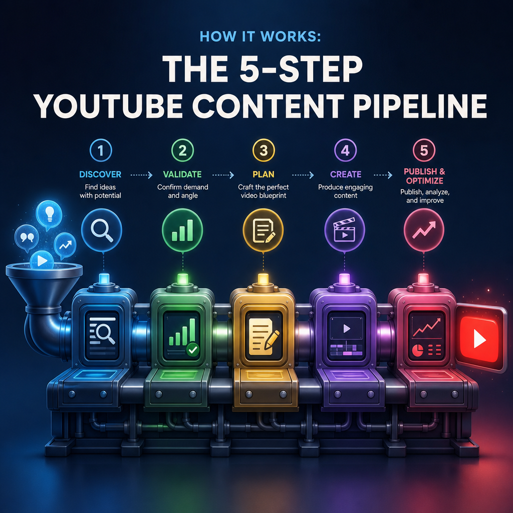 How It Works: The 5-Step YouTube Content Pipeline