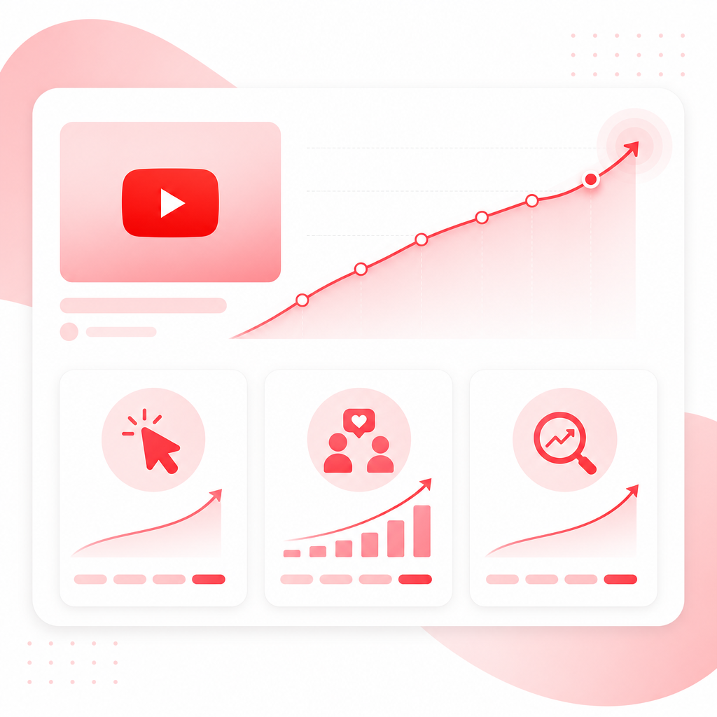 Illustration of trend analytics showing rising interest and early performance indicators for YouTube videos.