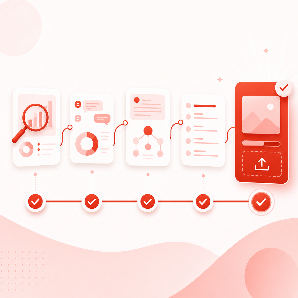 Illustration of an AI workflow turning trend insights into a structured video plan.