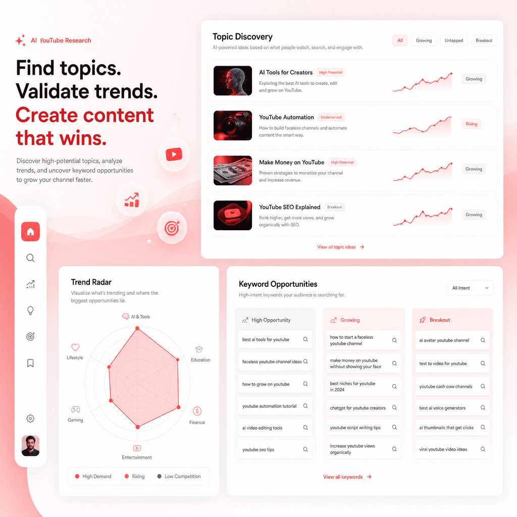 GapTube.ai — Find Trending YouTube Video Ideas with AI visual 1