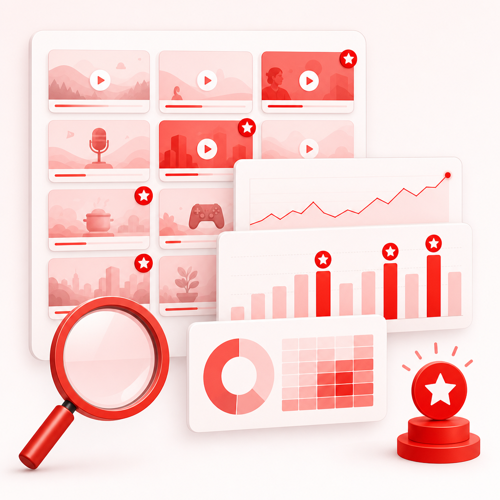 Illustration concept for extracting repeating winner patterns from a large video backlog.