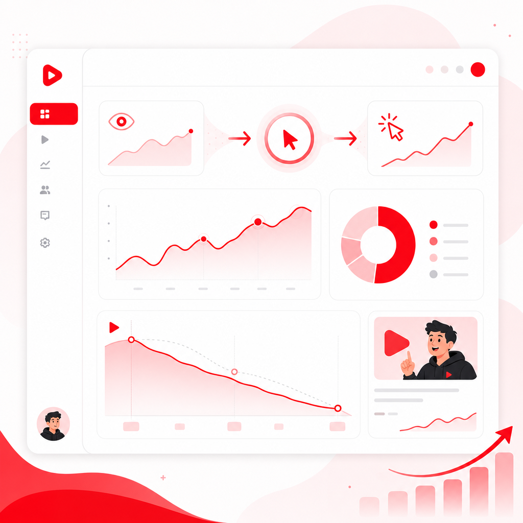 Illustration of YouTube analytics signals guiding decisions using the viewer response from the creator’s own channel.