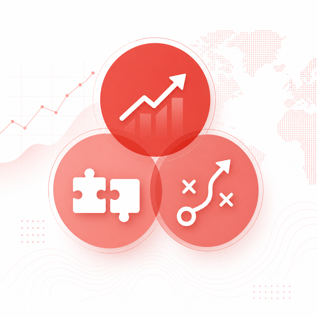 Illustration of overlapping trends, content gaps, and a winning content angle.