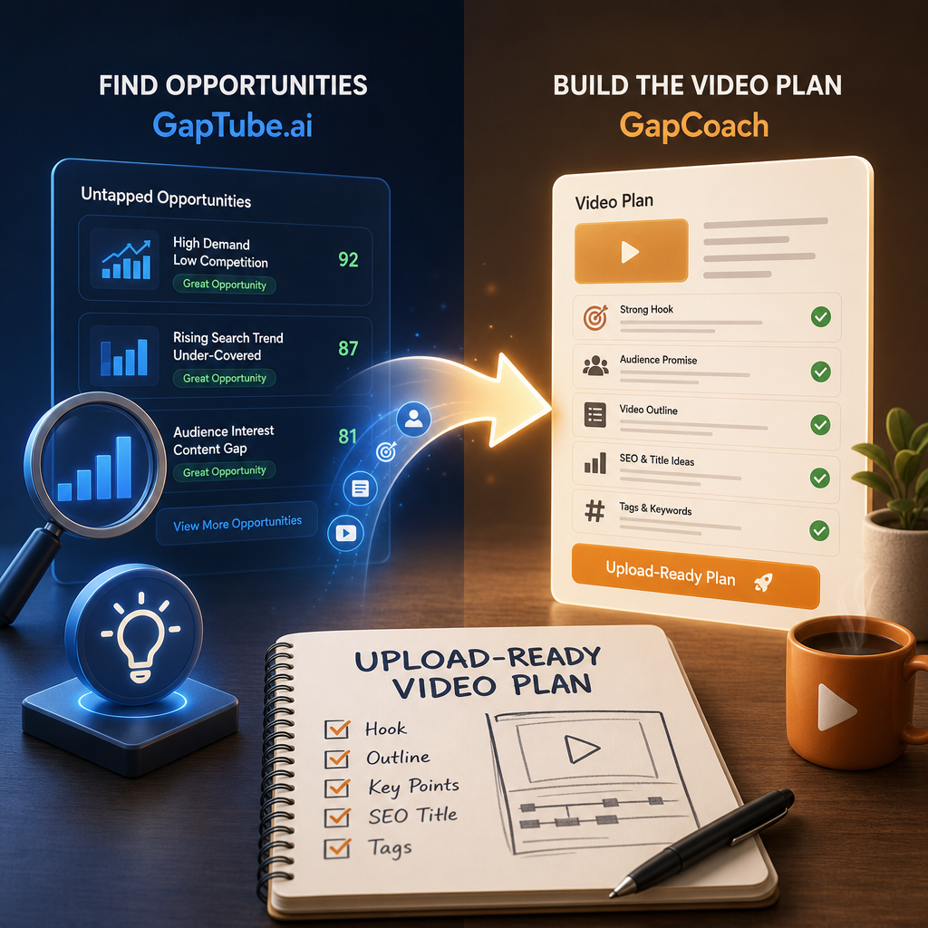 Use GapTube.ai to Find Opportunities (Then GapCoach to Build the Video)