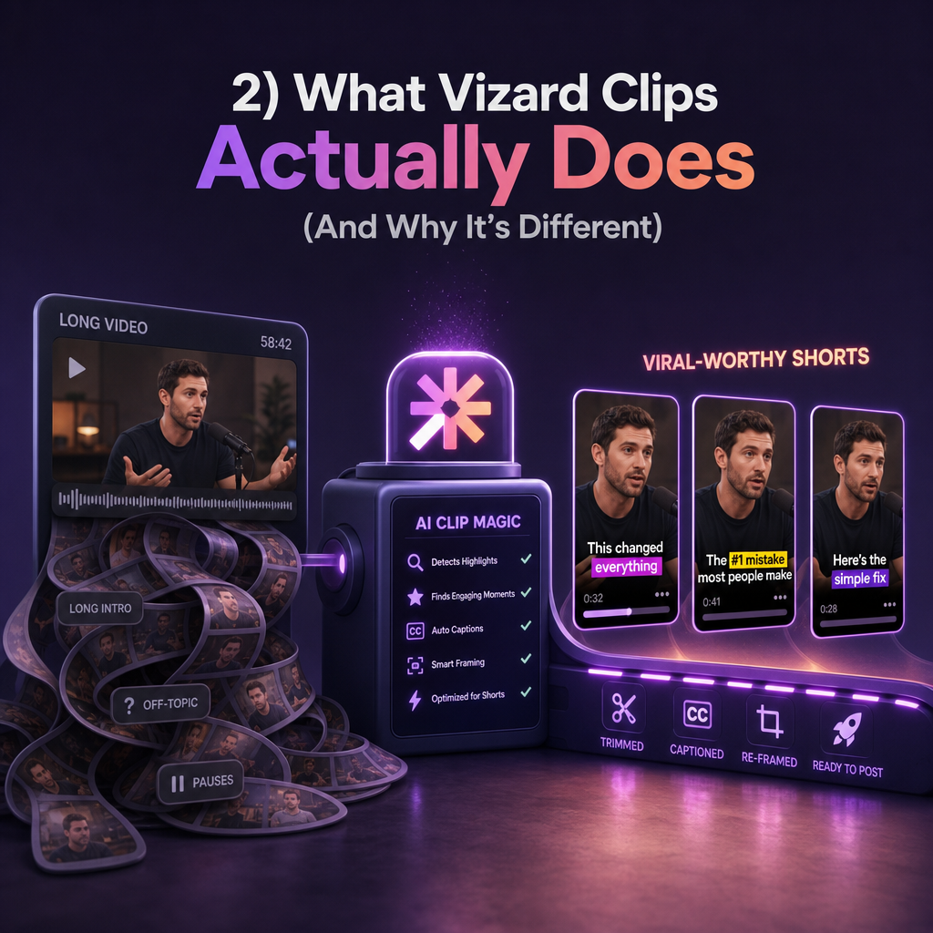 2) What Vizard Clips Actually Does (And Why It’s Different)