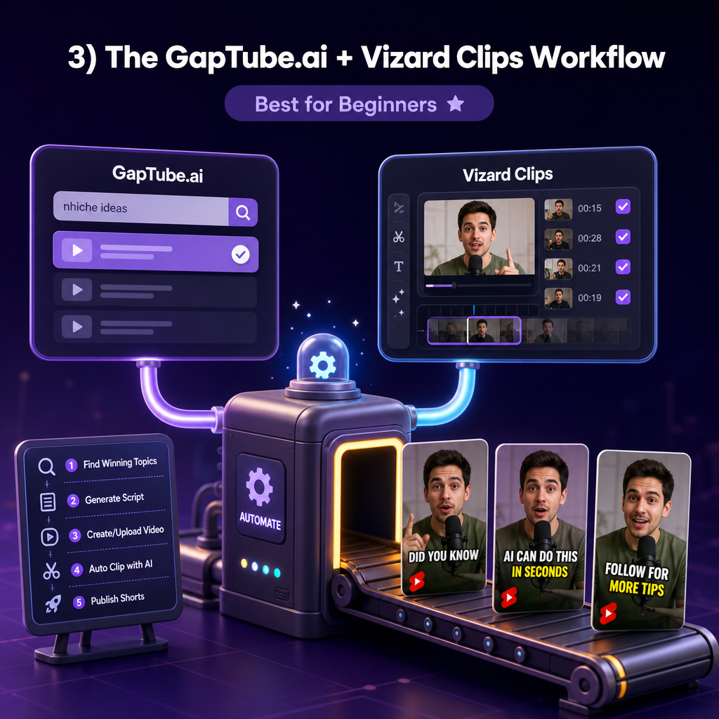 3) The GapTube.ai + Vizard Clips Workflow (Best for Beginners)