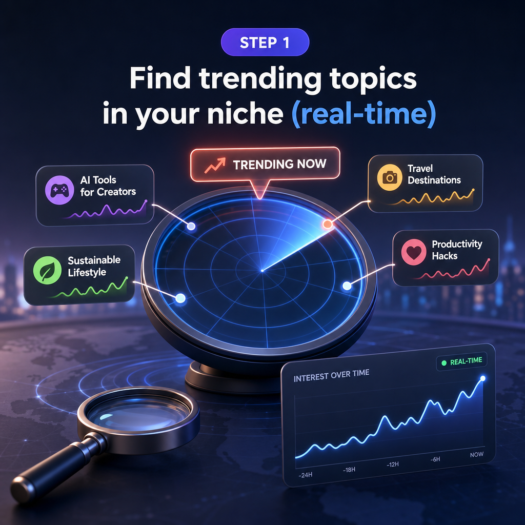 Step 1: Find trending topics in your niche (real-time)