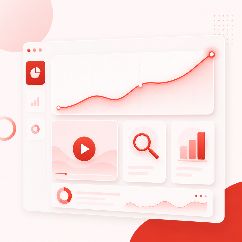Illustration of a YouTube trend dashboard showing momentum and content clusters for discovery.