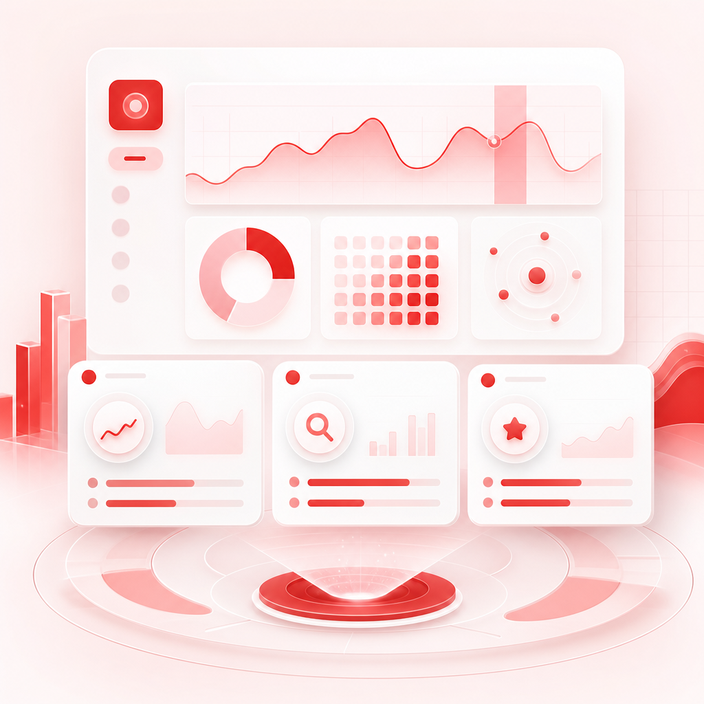 Dashboard-style illustration representing content gap discovery and trend scanning workflow.