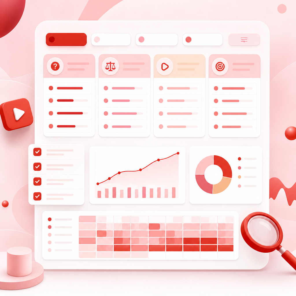 Dashboard illustration of keyword ideas organized by video intent buckets