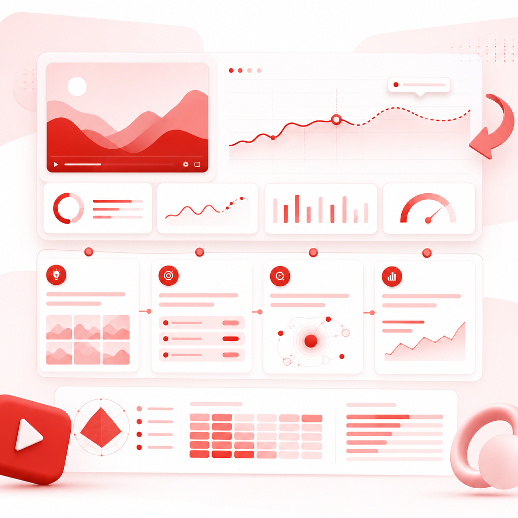 Abstract dashboard illustration showing analytics panels and content gap insights.