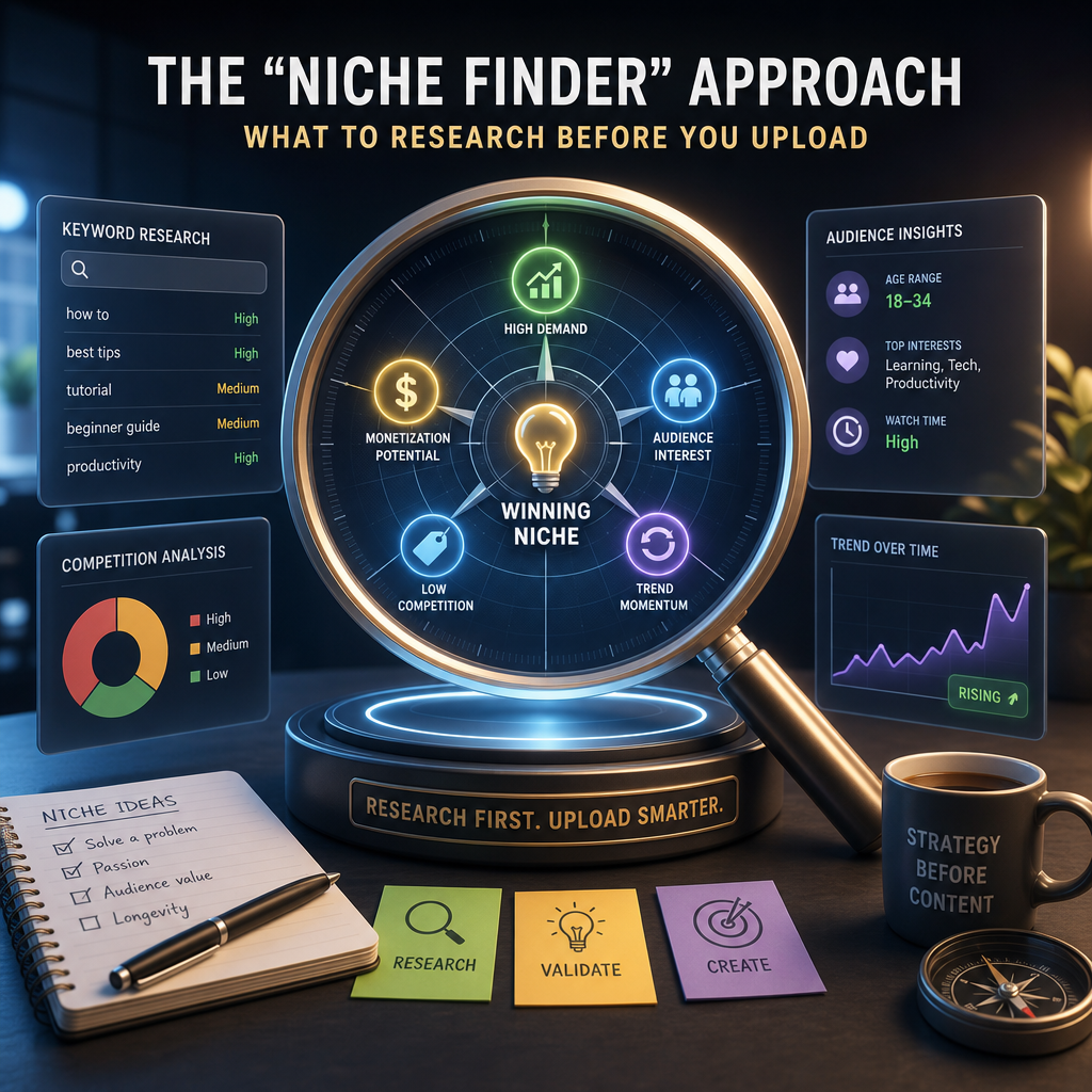 The “niche finder” approach: What to research before you upload