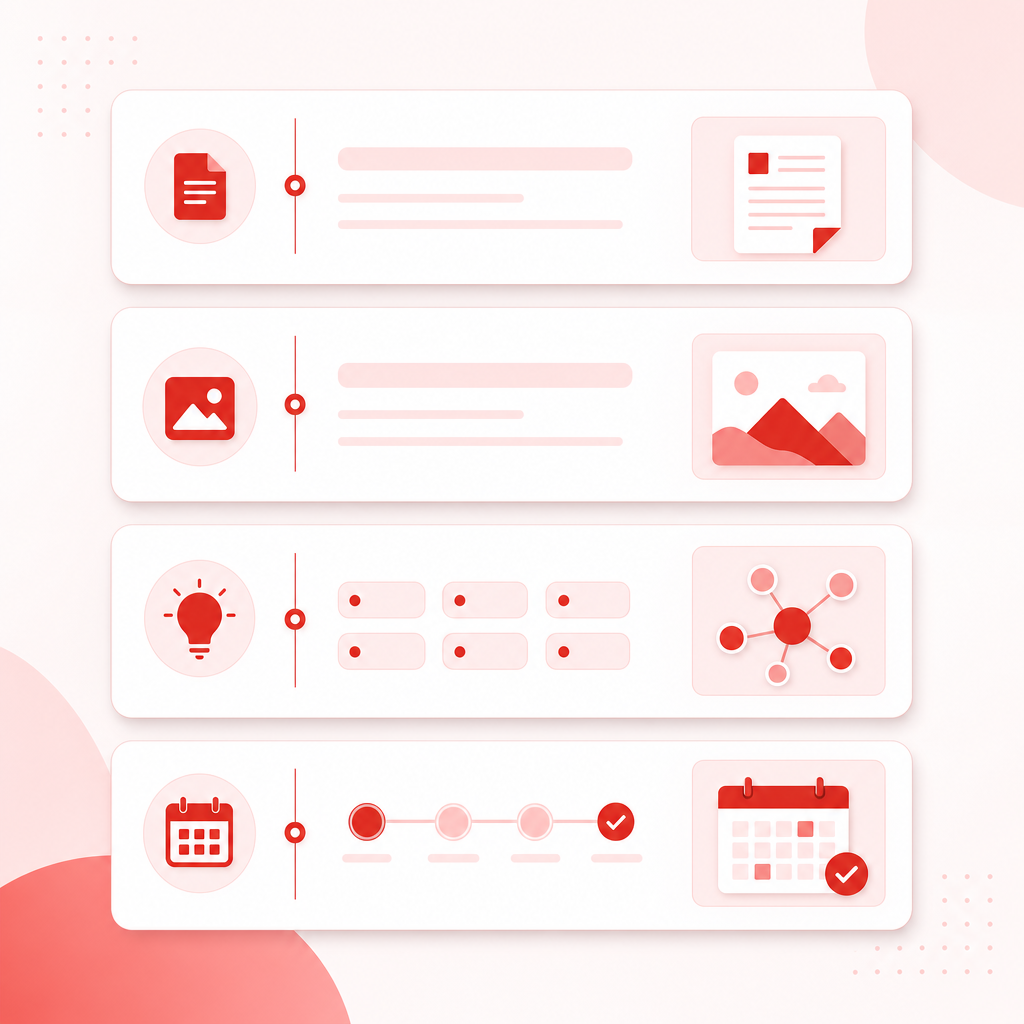 Illustration of repeatable YouTube analytics templates that help agencies deliver consistent client reports.