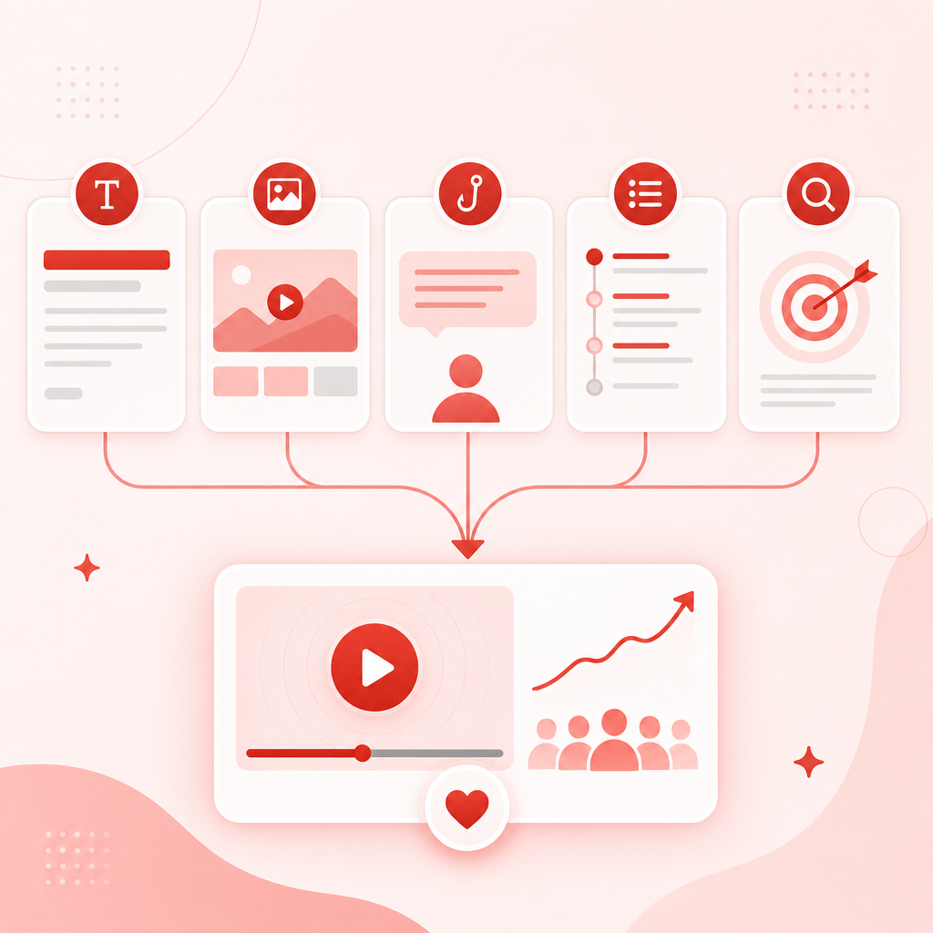 Illustration showing alignment of YouTube metadata and intent for SEO planning.
